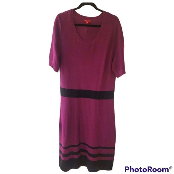 Merona Purple & Black Sweater Midi Dress - Picture 1 of 5